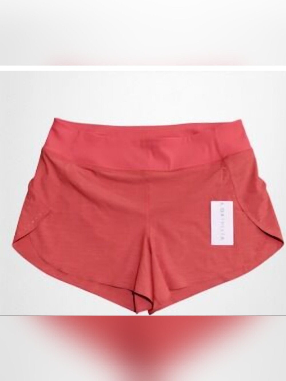 Athleta running shorts coral color feature a wide waistband and a side tag. Smal - Picture 1 of 8